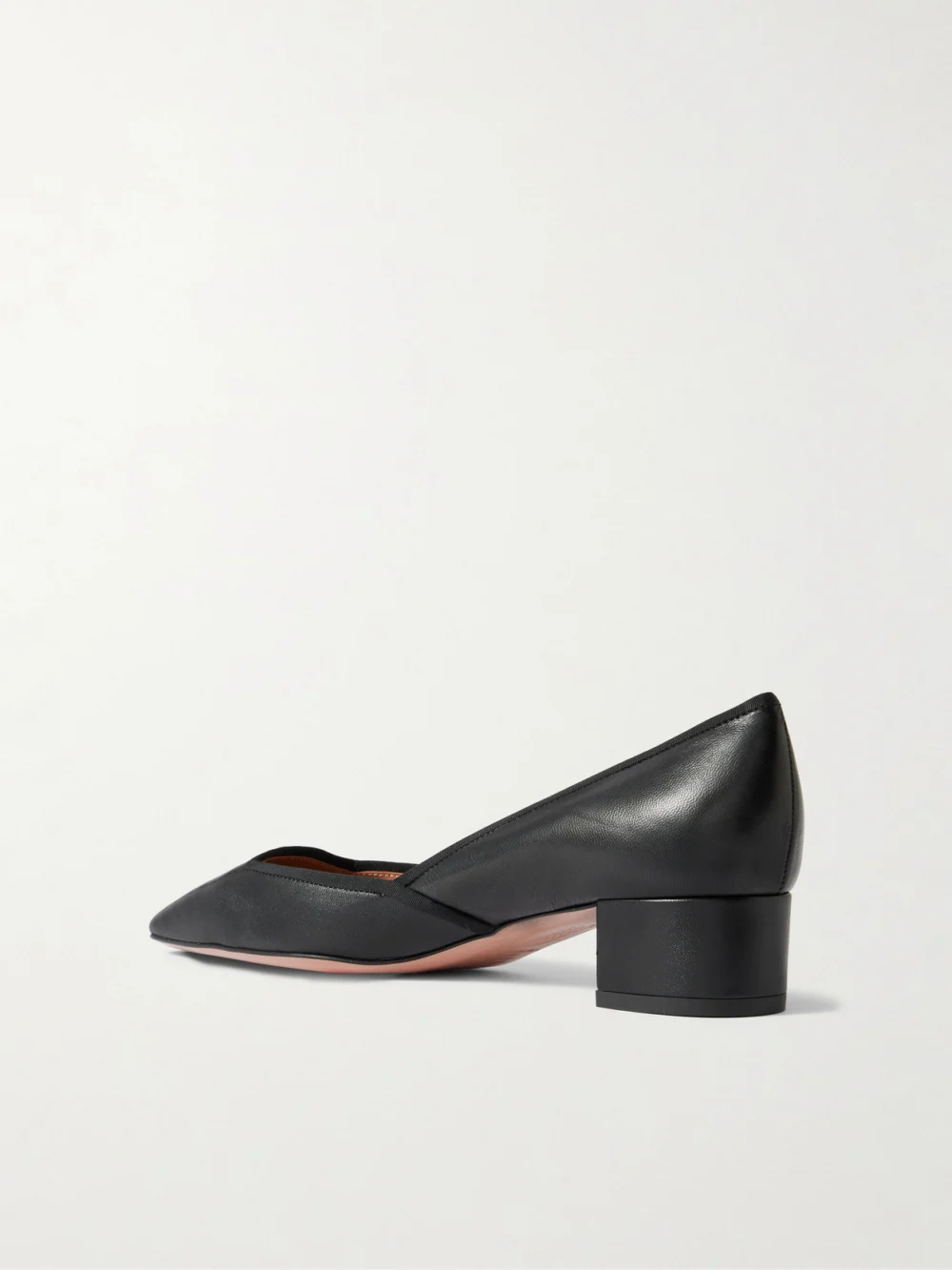 Back view of the Aquazzura Maia 35 Grosgrain-trimmed Leather Pumps