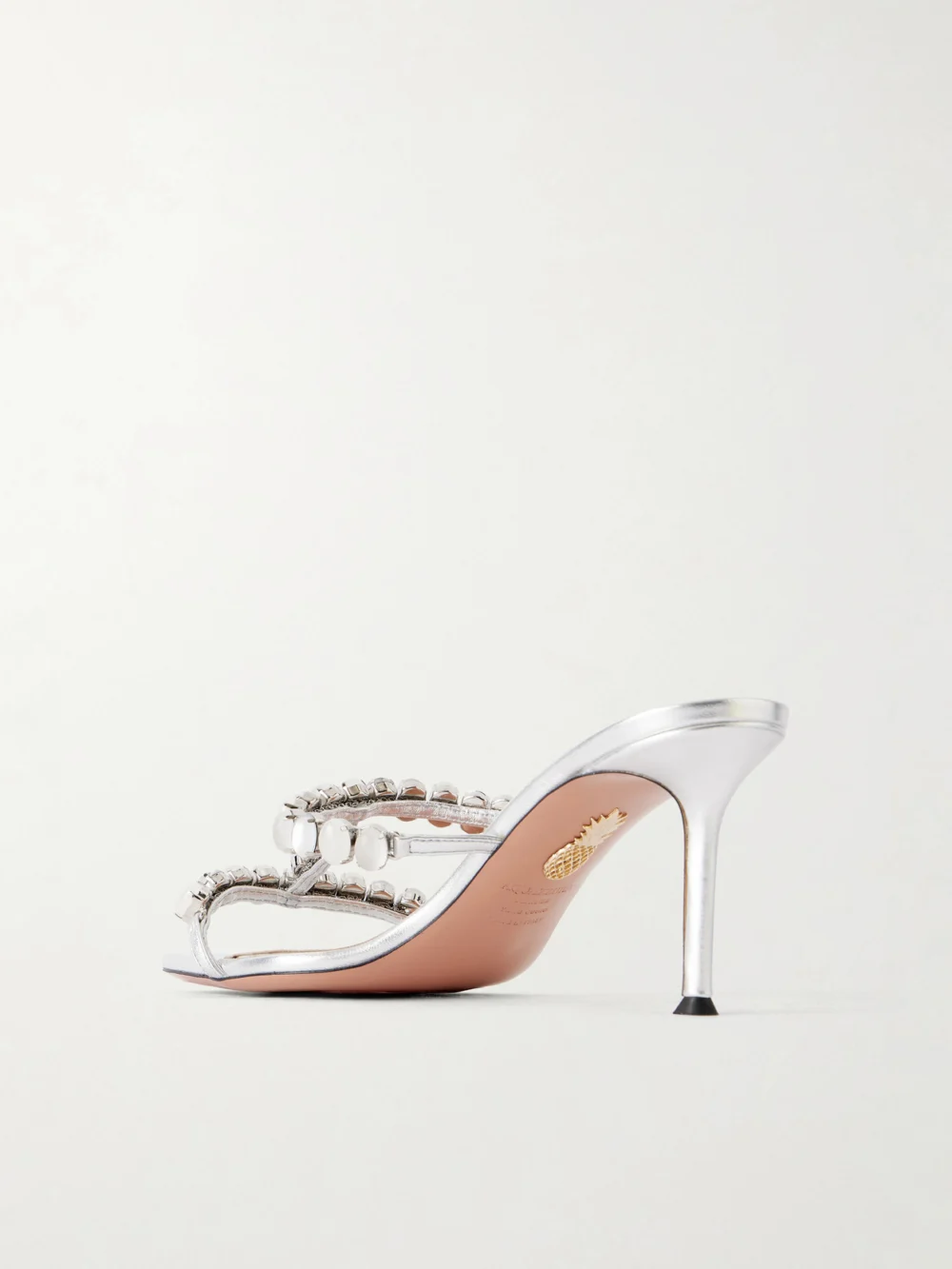 Back view of the Aquazzura Mystic Stone 75 Embellished Mules