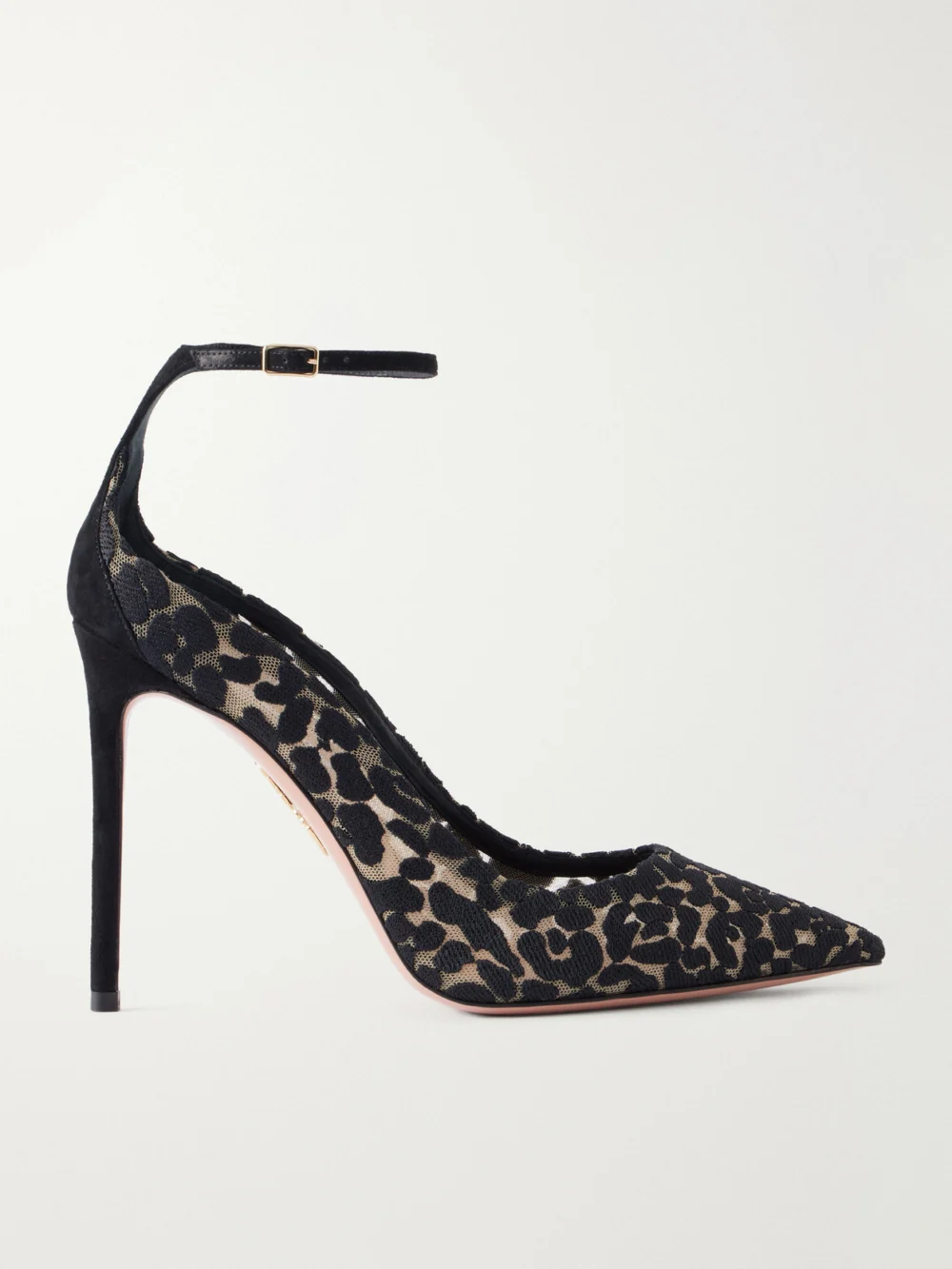 Aquazzura Panthera 105 Leopard-print Leather Pumps in black