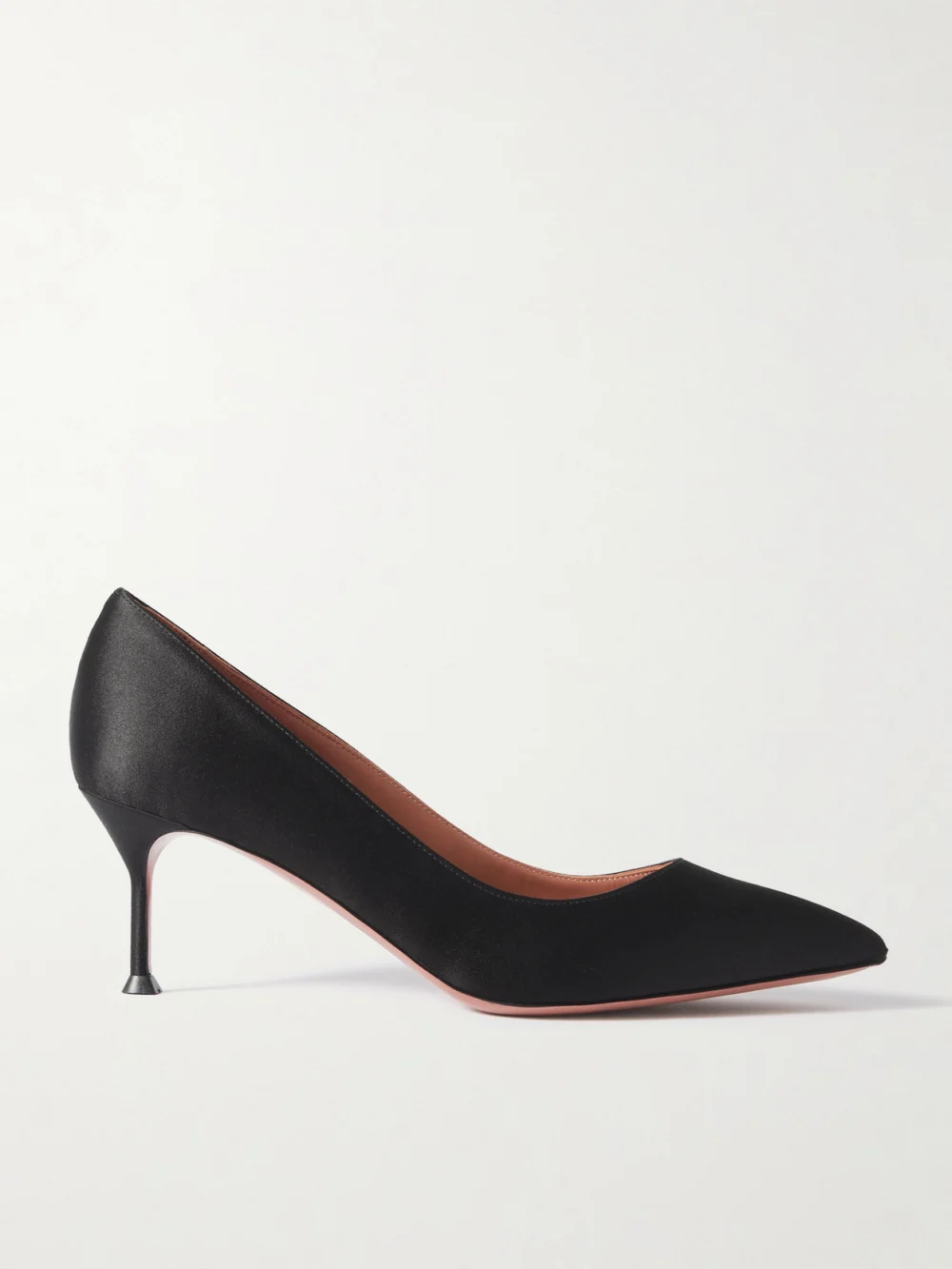 Aquazzura Purist 65 Satin Point-toe Pumps in black