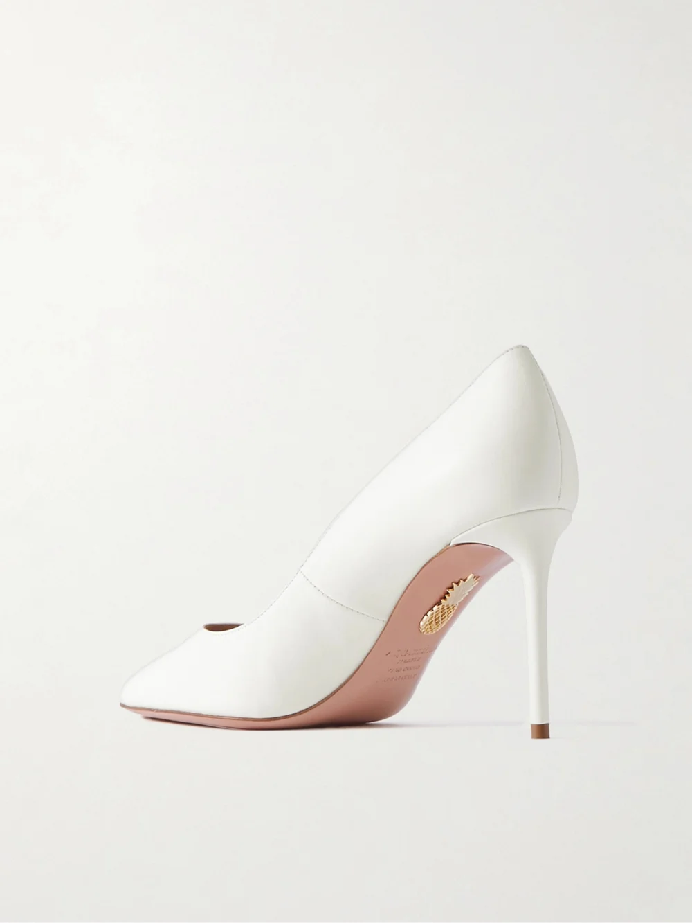 Back view of the Aquazzura Purist 85 Leather Pumps