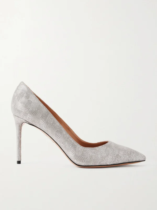 Aquazzura Purist 85 Metallic Leather Pumps