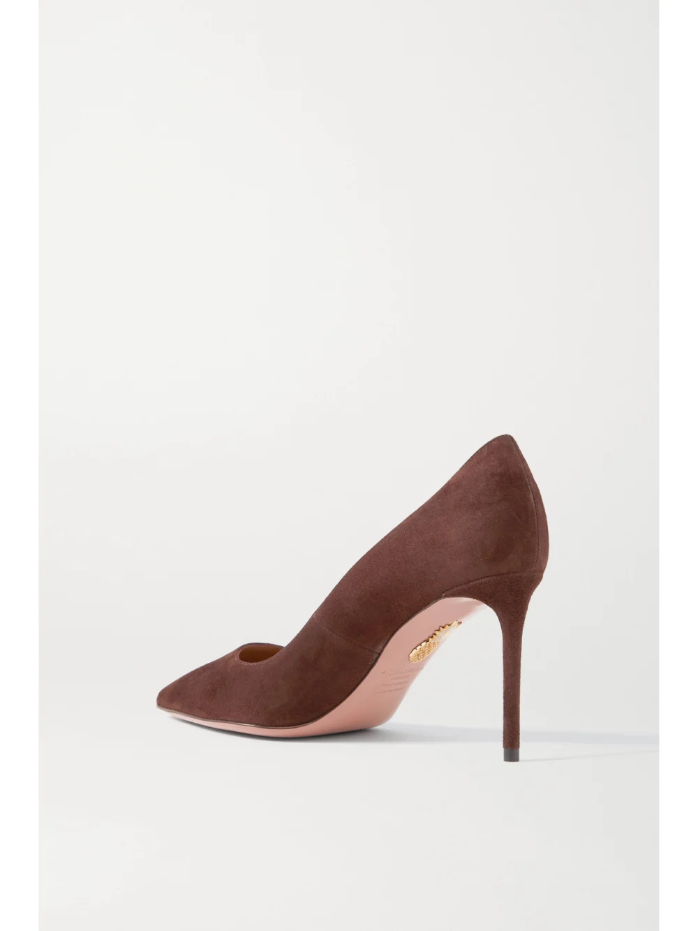 Back view of the Aquazzura Purist 85 Suede Pumps