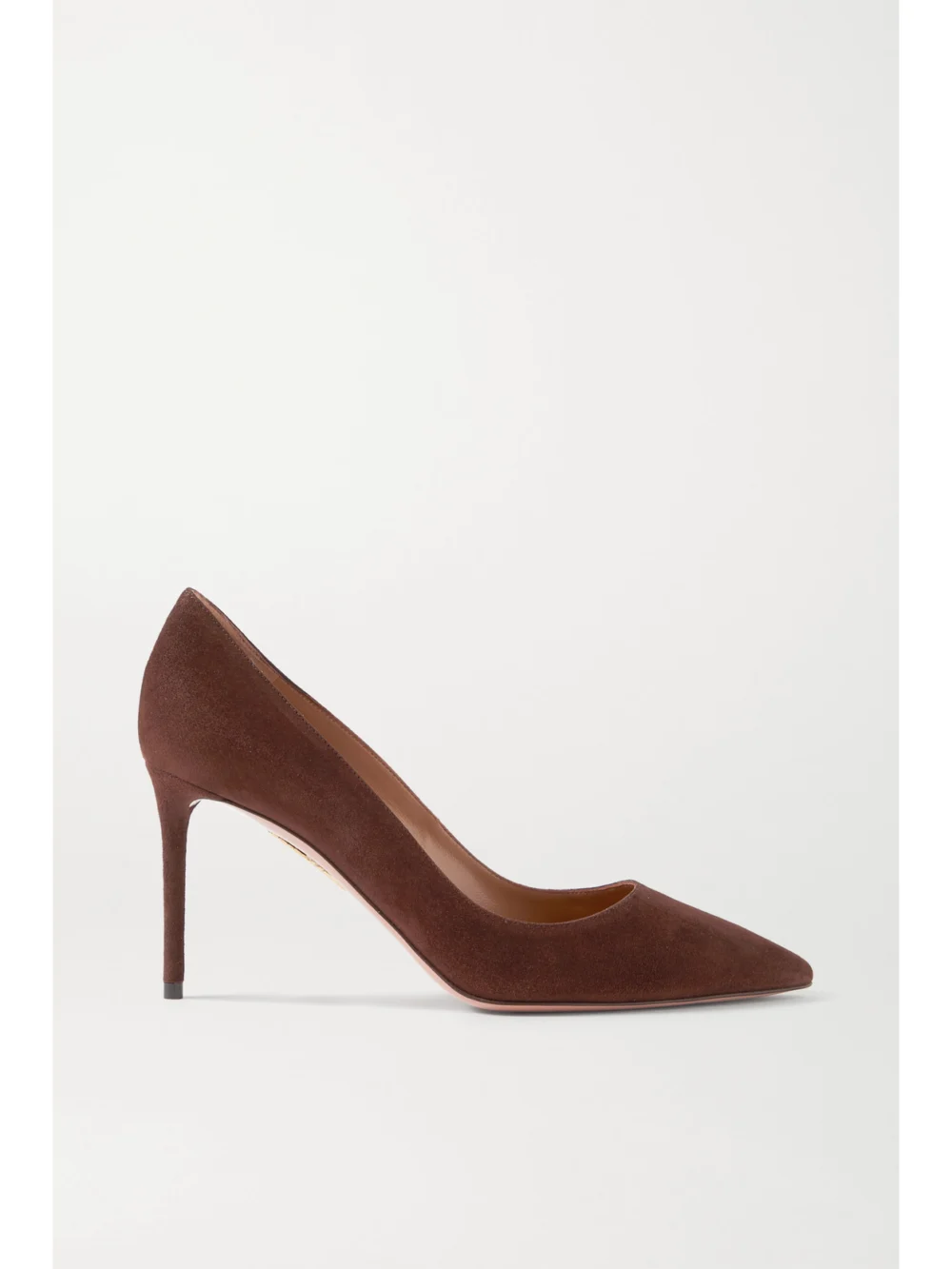 Aquazzura Purist 85 Suede Pumps in brown