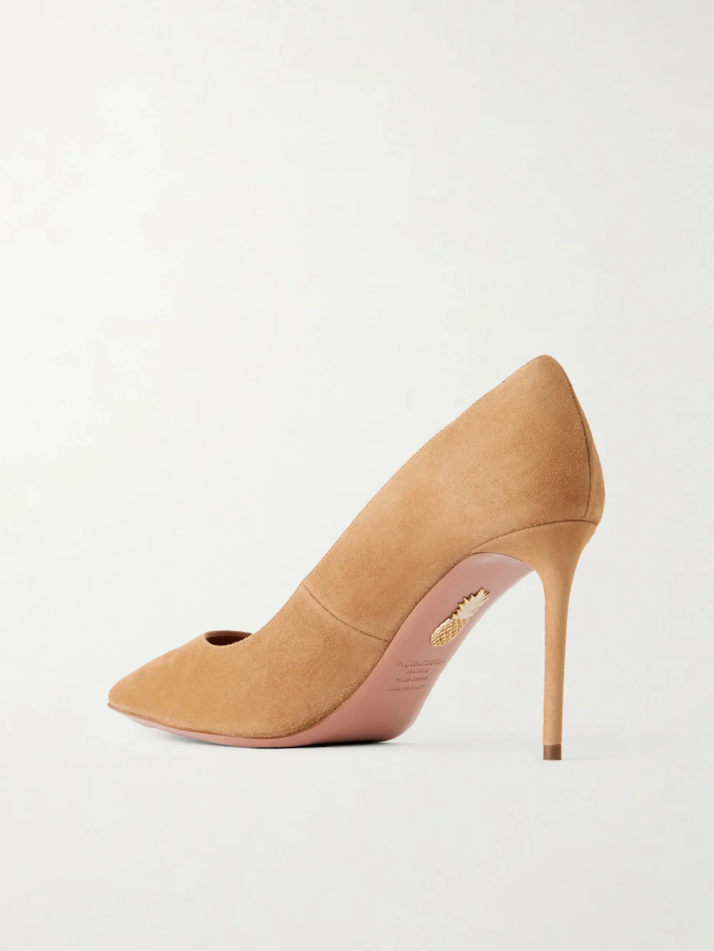 Back view of the Aquazzura Purist 85 Suede Pumps