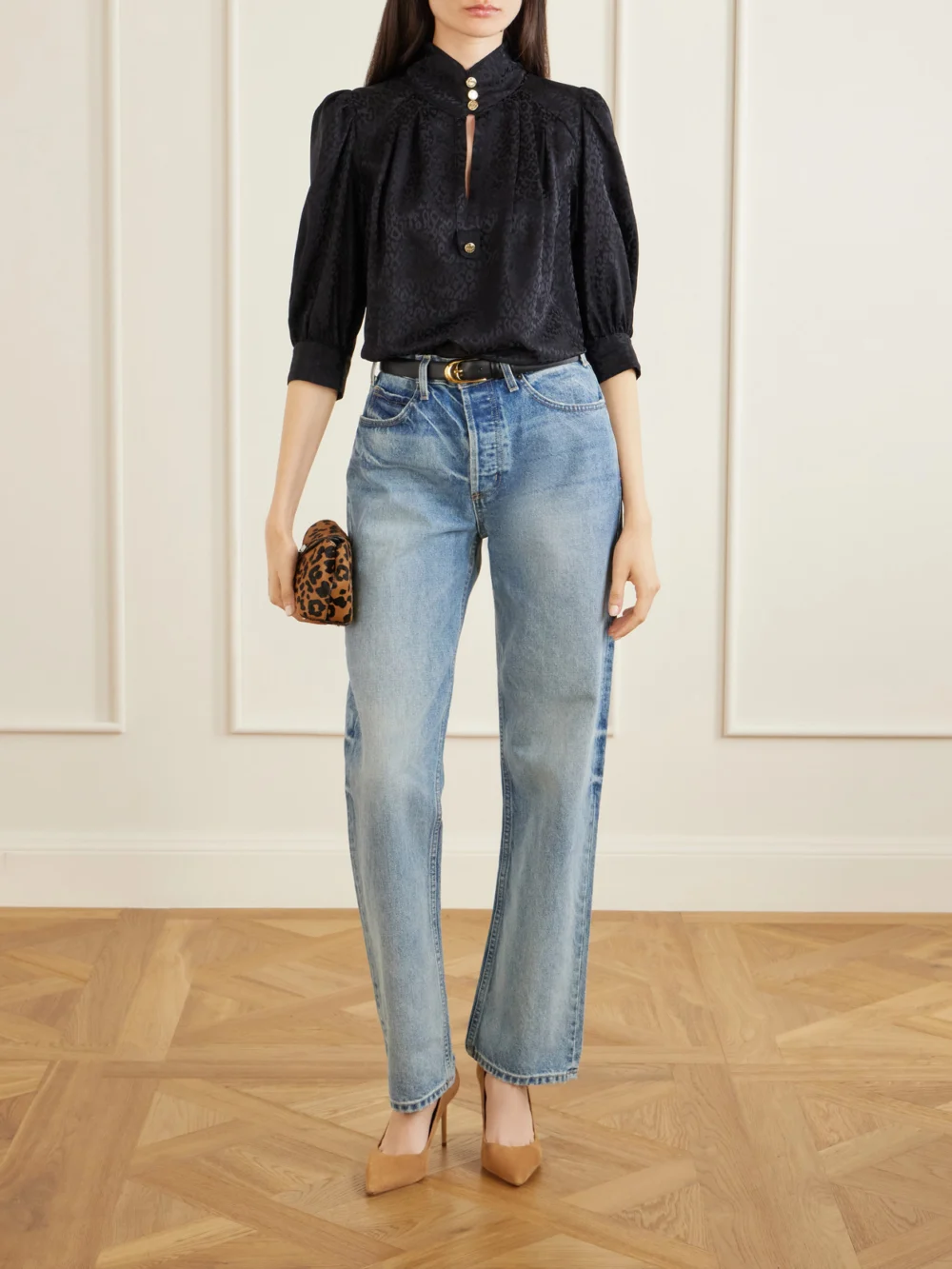 Aquazzura Purist 85 Suede Pumps, styled view