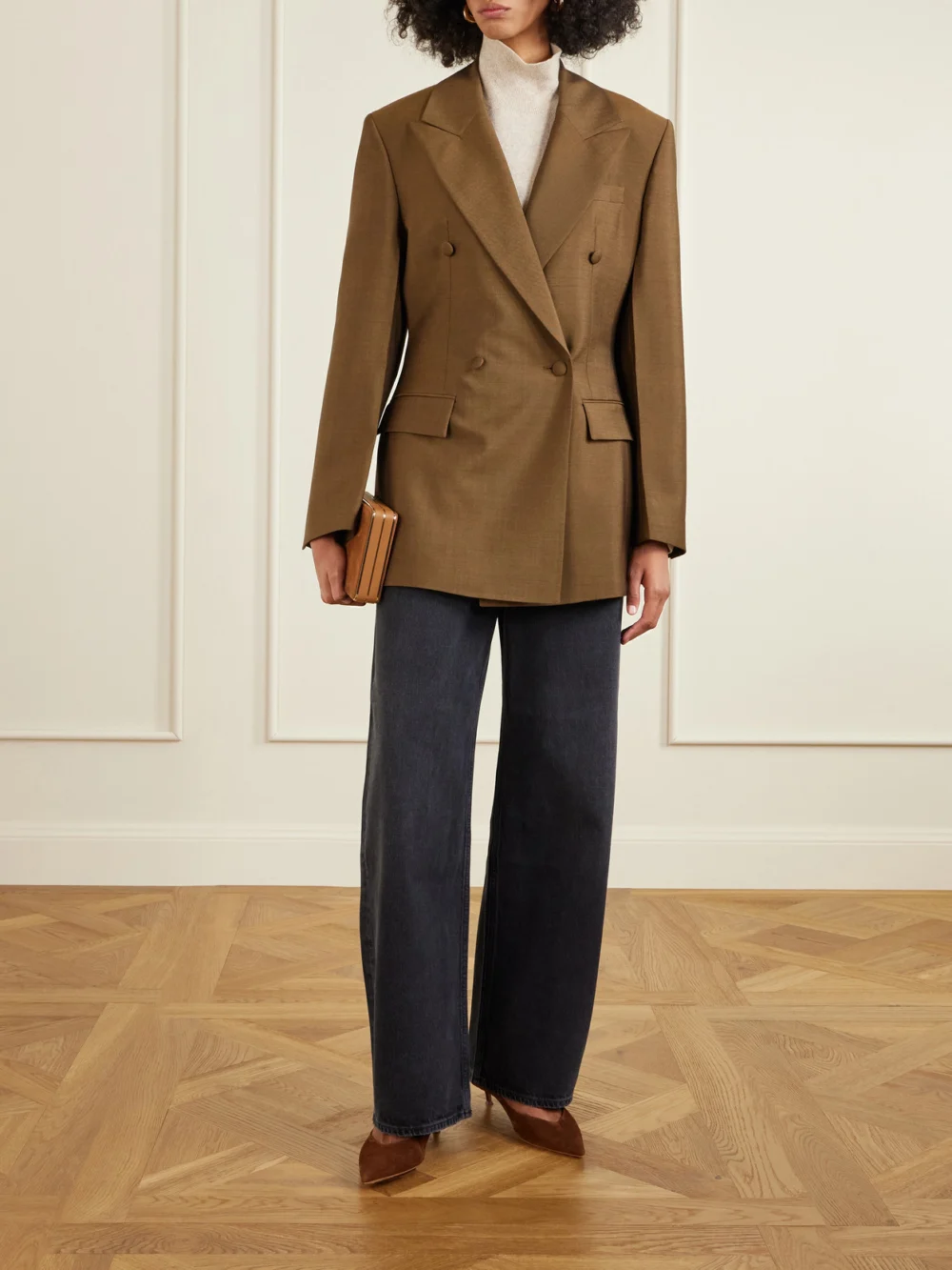 Aquazzura Sheeva 30 Cut-out Suede Pumps, styled view