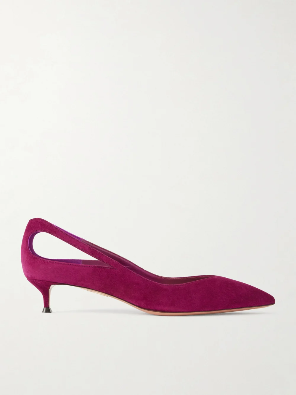 Aquazzura Sheeva 30 Cut-out Suede Pumps in dark purple