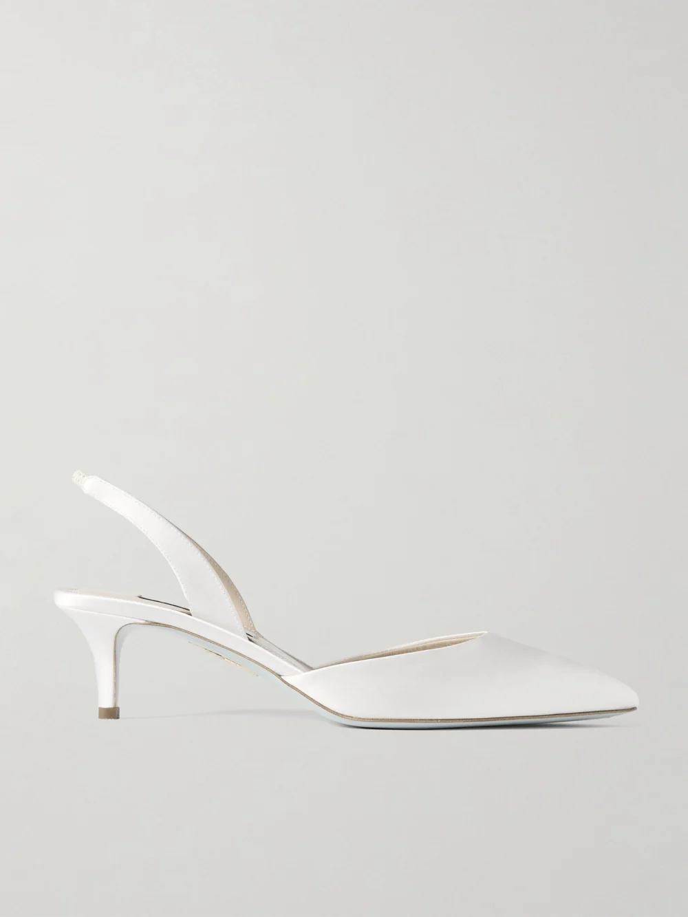 Aquazzura So Nude 50 Satin Slingback Pumps in white
