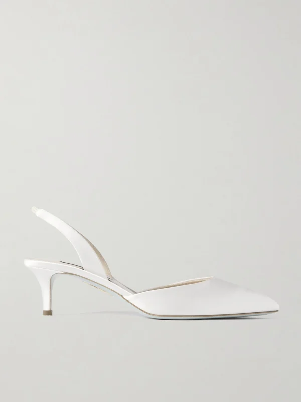 Aquazzura So Nude 50 Satin Slingback Pumps