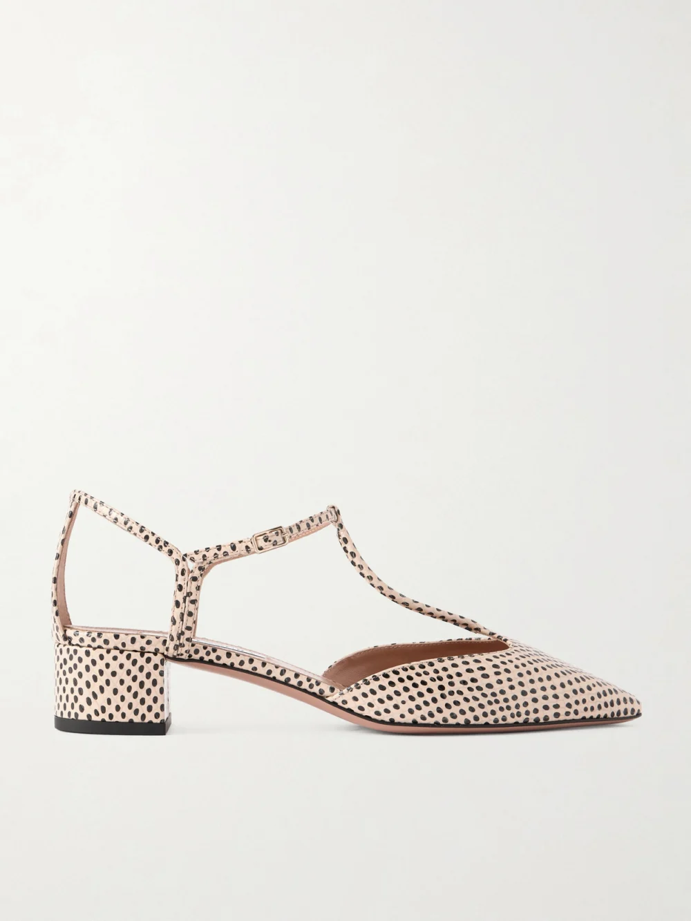 Aquazzura Sorbonne 35 Polka-dot Textured-leather Pumps in ivory
