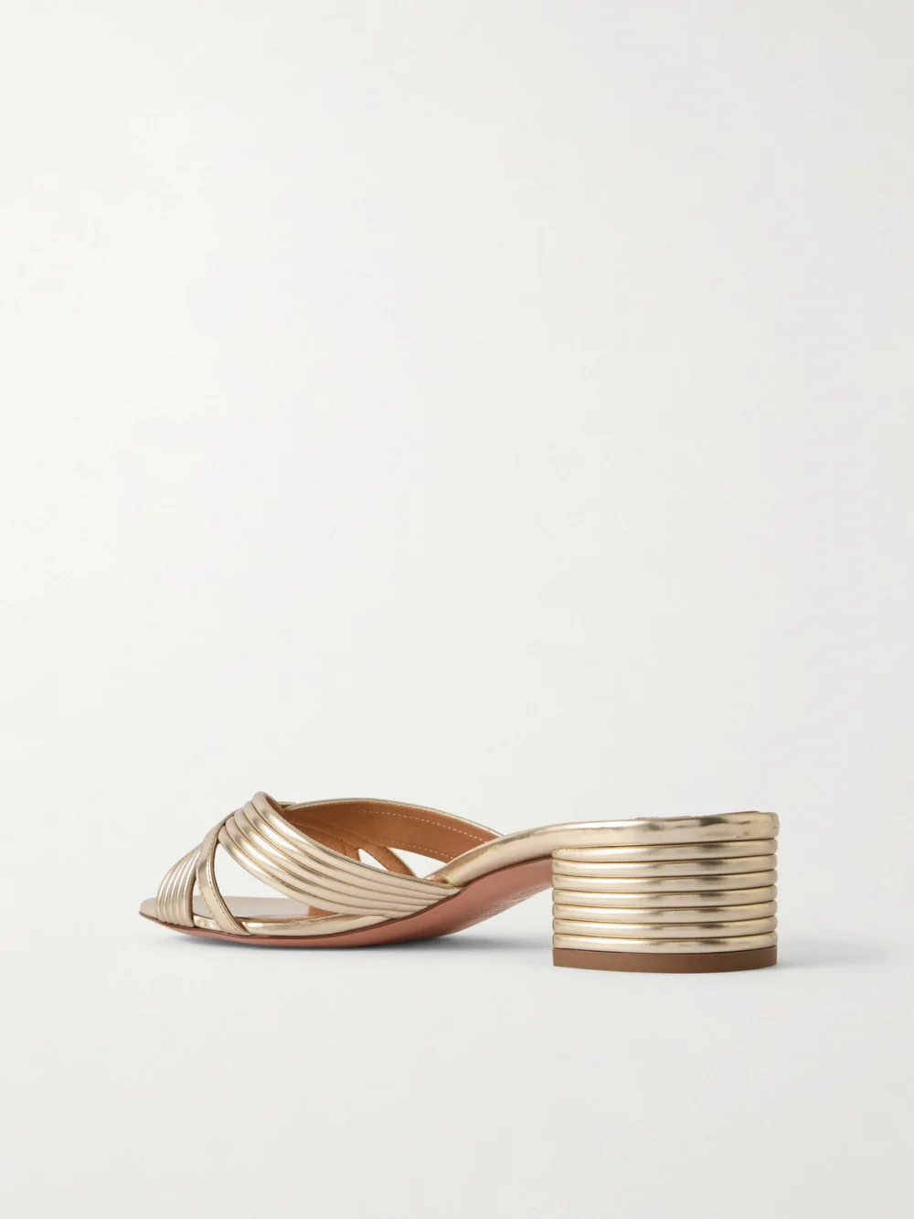Back view of the Aquazzura Sundance 35 Metallic Leather Mules