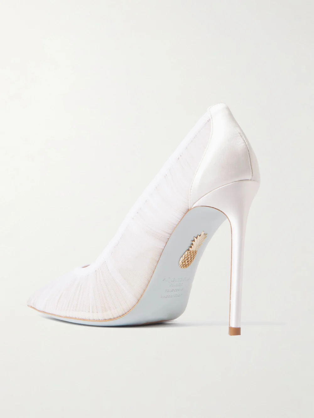 Back view of the Aquazzura Voile 105 Tulle and Satin Pumps