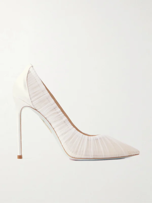 Aquazzura Voile 105 Tulle and Satin Pumps