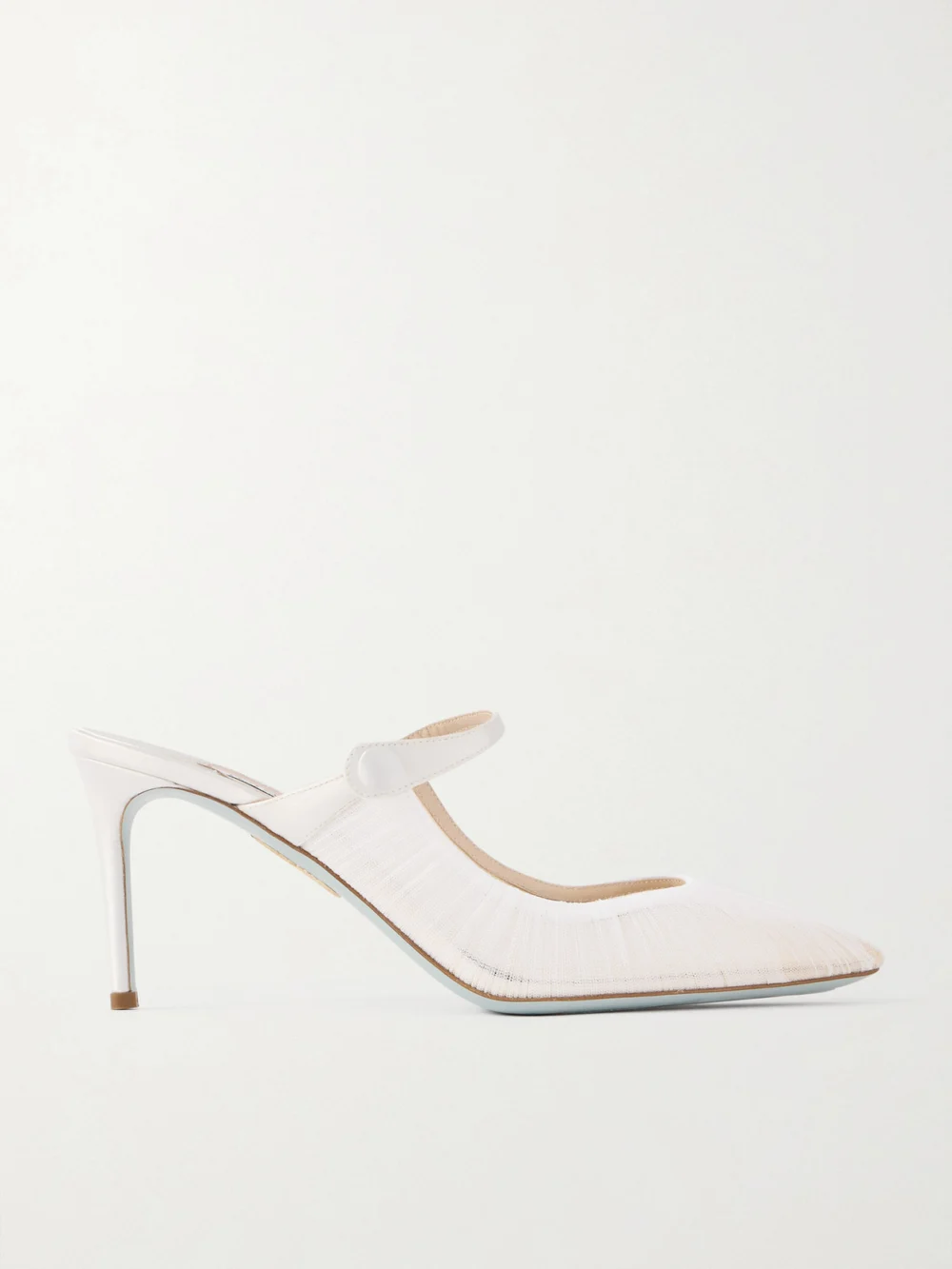 Aquazzura Voile 75 Satin-trimmed Tulle Mules in white