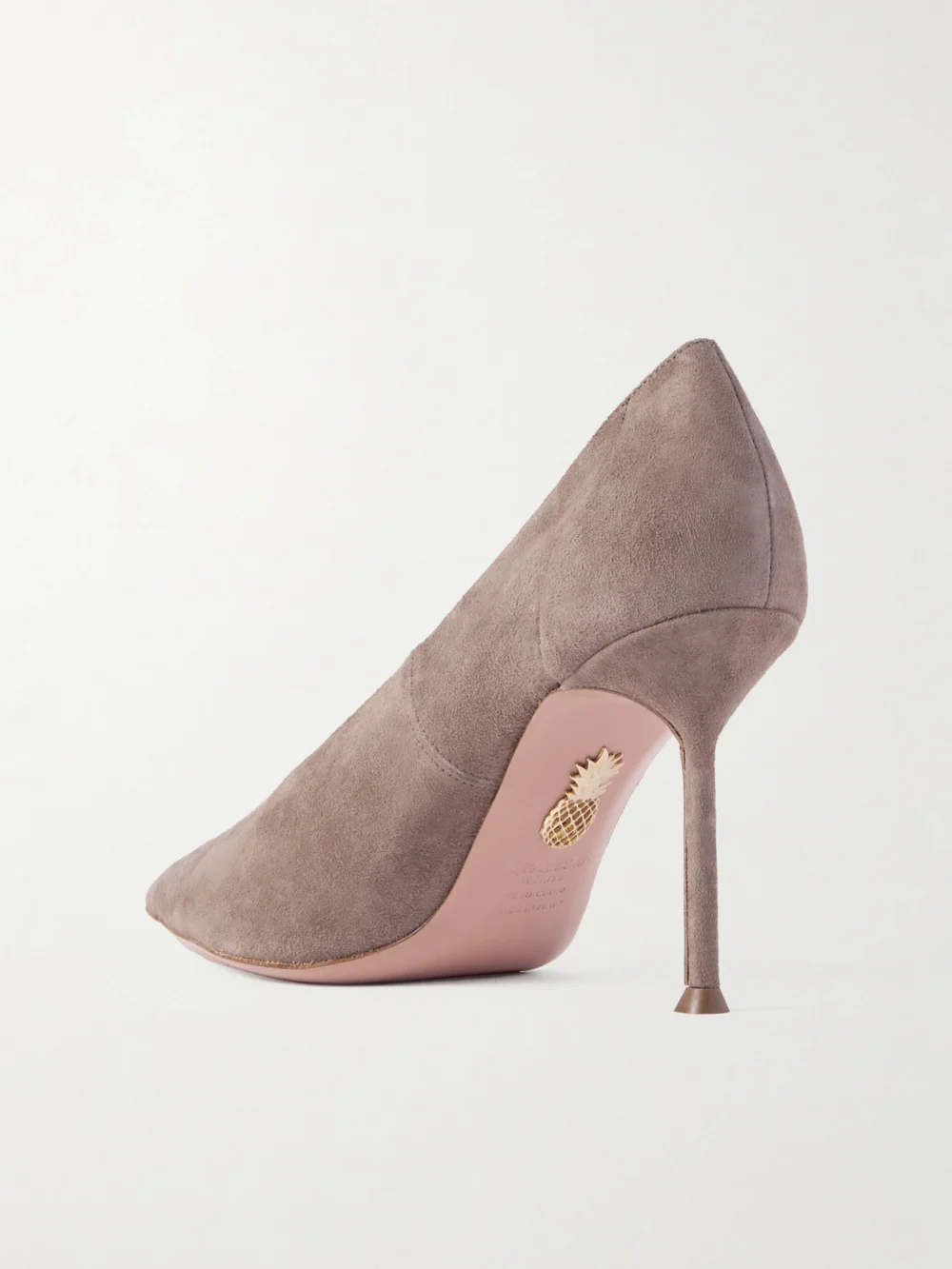 Back view of the Aquazzura Voltaire 85 Suede Pumps