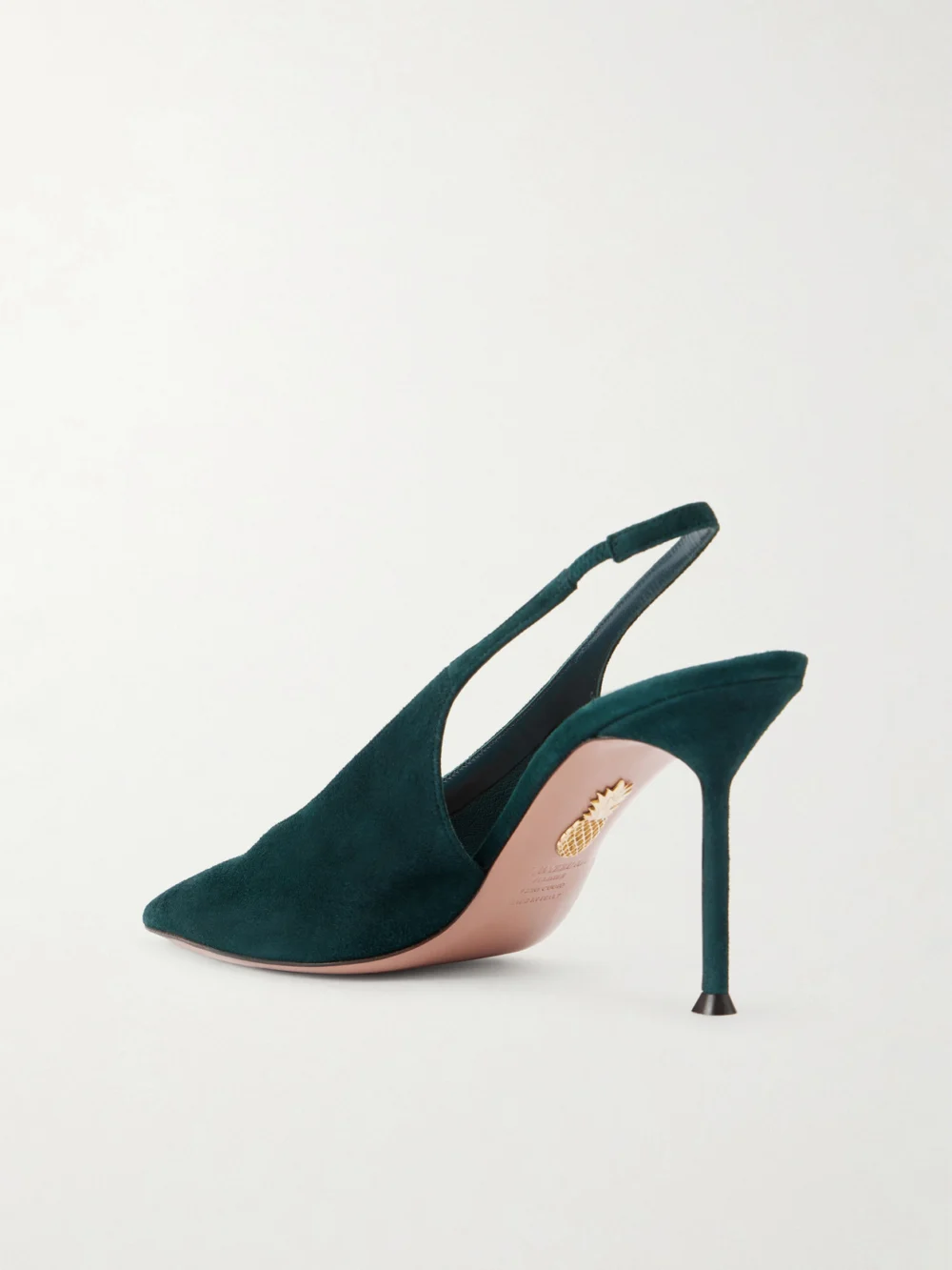 Back view of the Aquazzura Voltaire 85 Suede Slingback Pumps