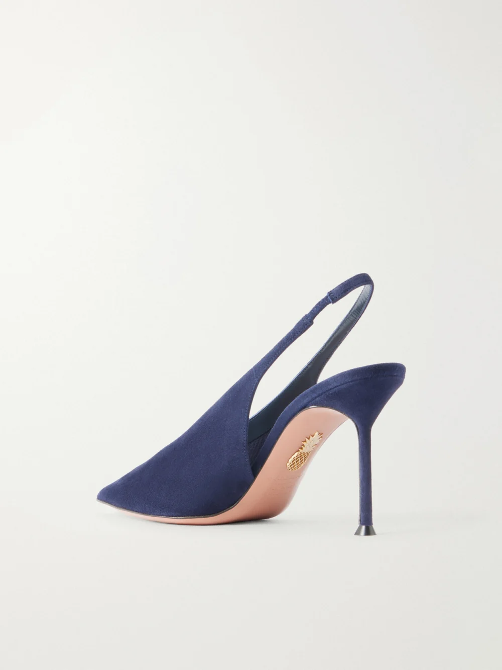 Back view of the Aquazzura Voltaire 85 Suede Slingback Pumps