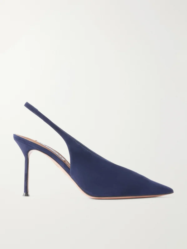 Aquazzura Voltaire 85 Suede Slingback Pumps