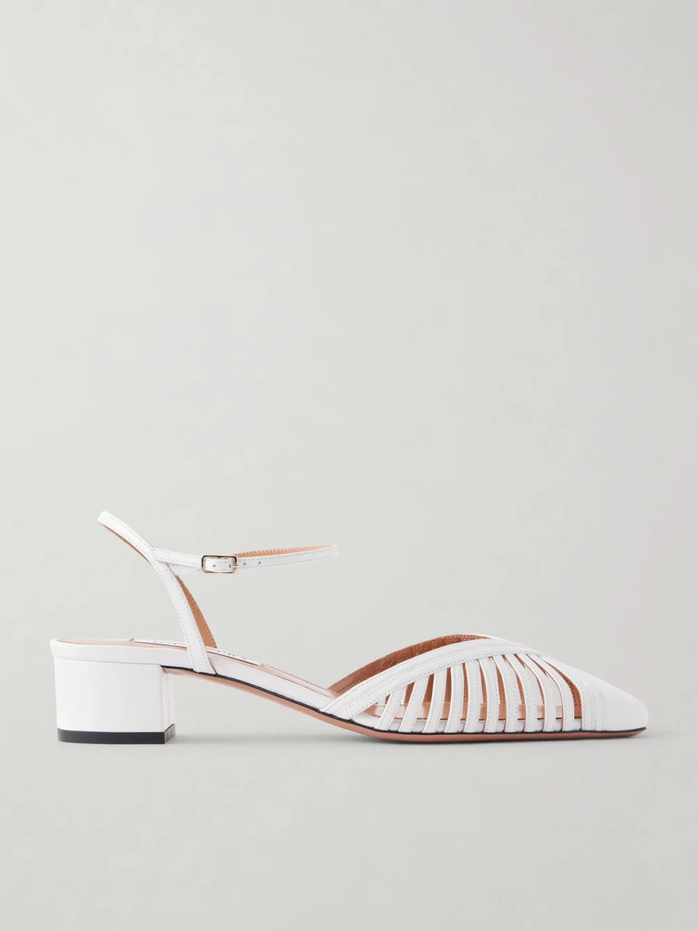 Aquazzura Yara 35 Leather Pumps in white