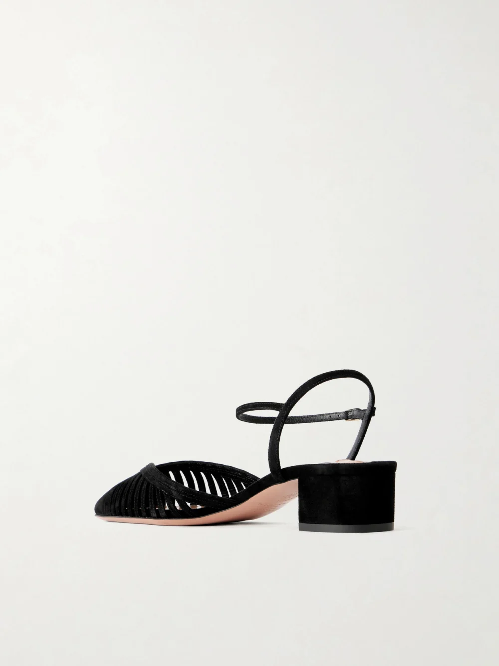 Back view of the Aquazzura Yara 35 Suede Pumps
