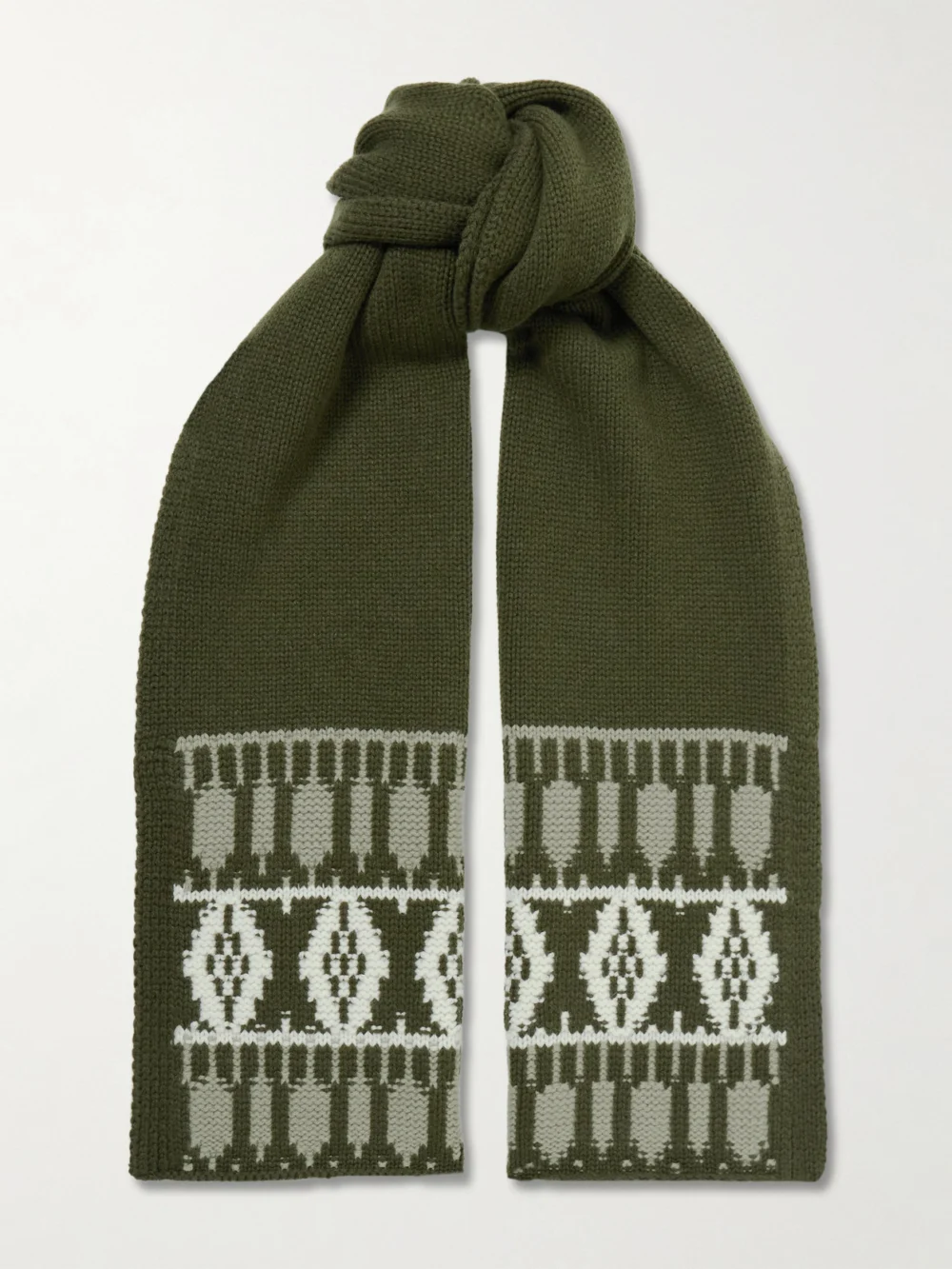 Arch4 Austria Fair Isle Cashmere Scarf in green