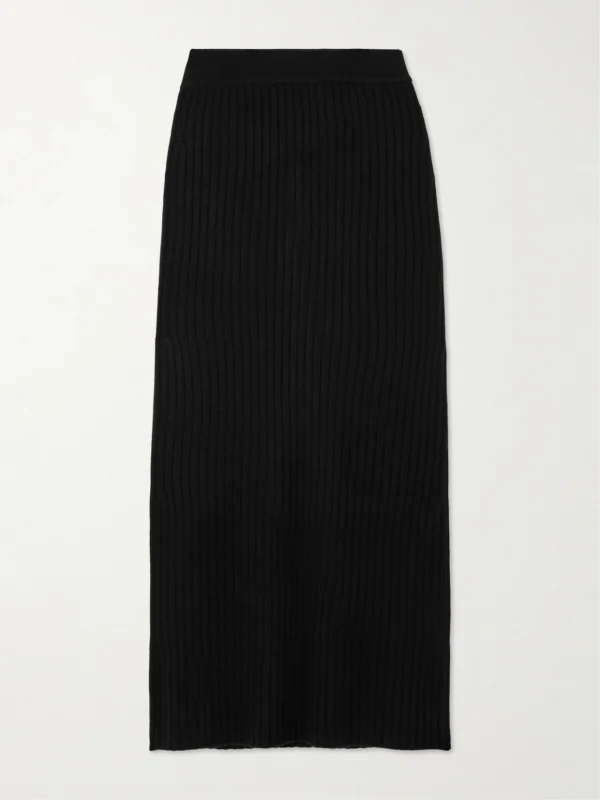 Arch4 Lisa Ribbed Cashmere Maxi Skirt