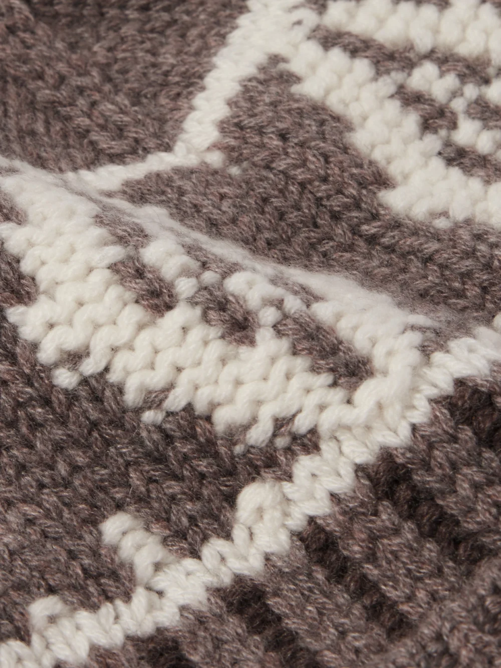 Close-up detail of the Arch4 Lorenz Fair Isle Cashmere Beanie