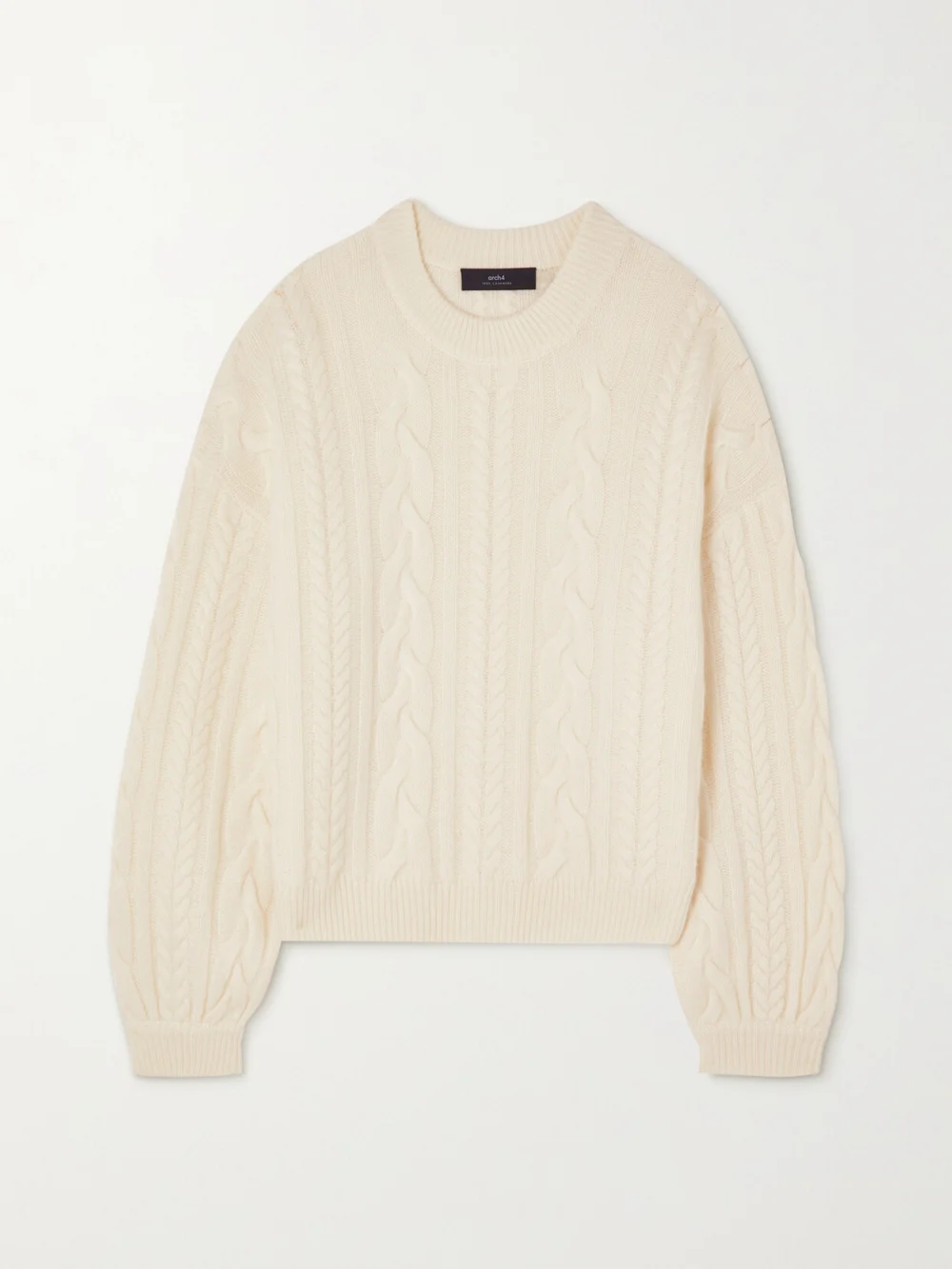 Arch4 Marina Cable-knit Cashmere Sweater in ivory