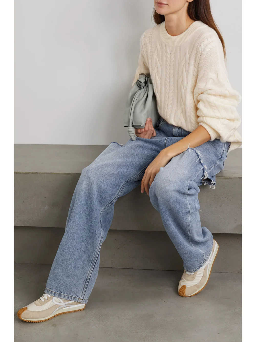 Arch4 Marina Cable-knit Cashmere Sweater, worn by a model