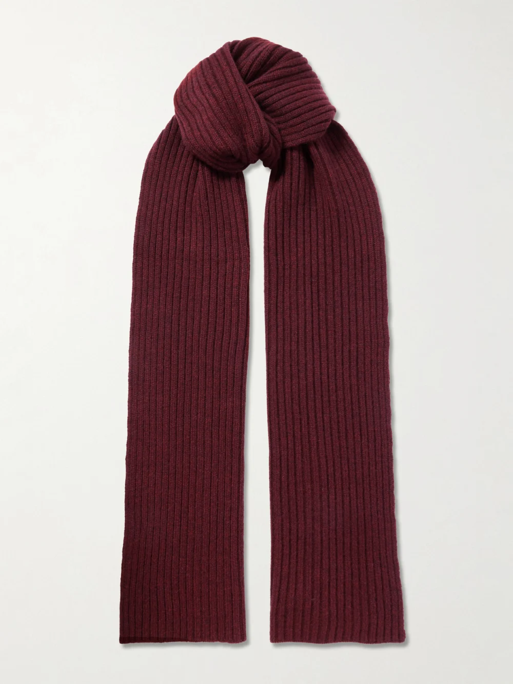 Arch4 Nancy Ribbed Cashmere Scarf in burgundy
