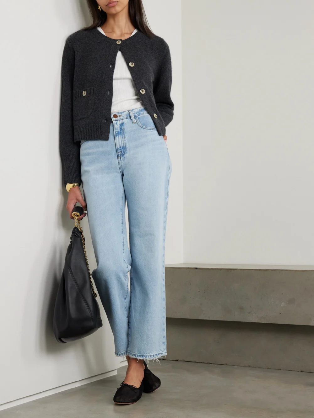 Arch4 Rosanna Cashmere Cardigan, worn by a model