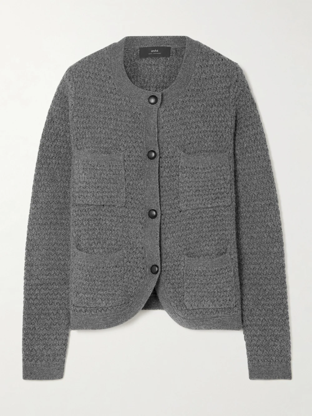 Arch4 Tulip Crocheted Cashmere Cardigan in gray