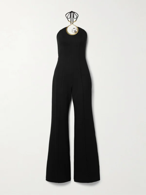 Area Embellished Jersey Halterneck Jumpsuit
