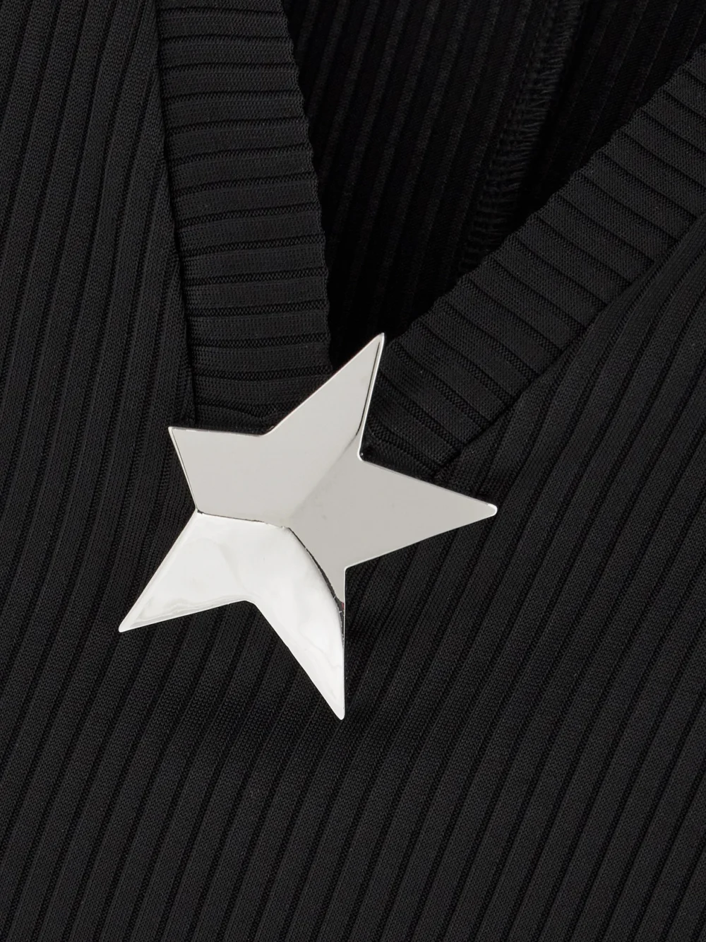Close-up detail of the Area Embellished Ribbed-jersey Top