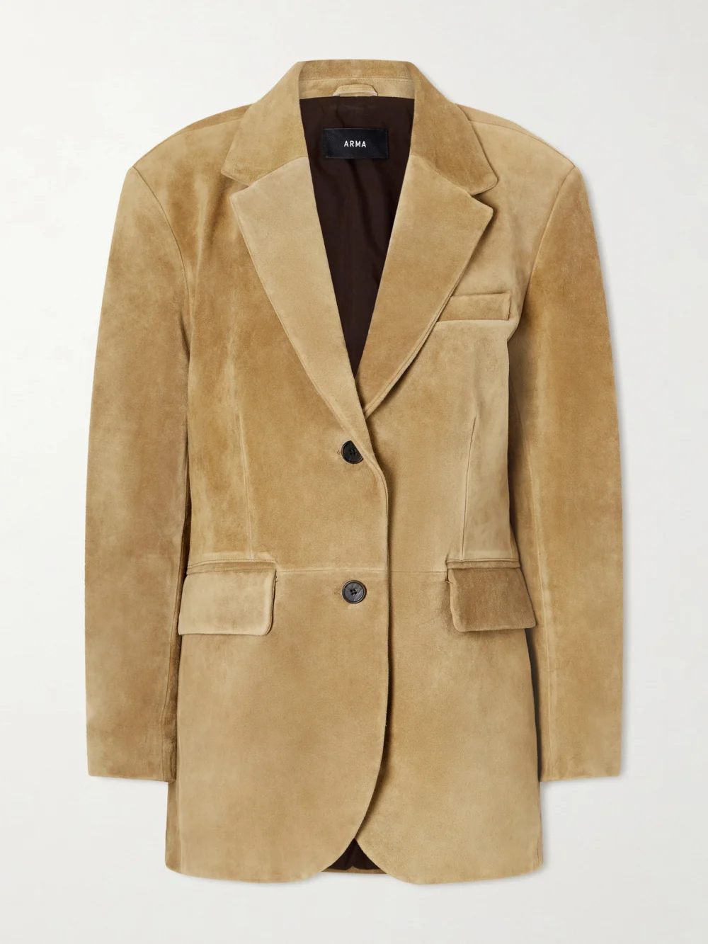Arma Benny Paneled Suede Blazer in cream
