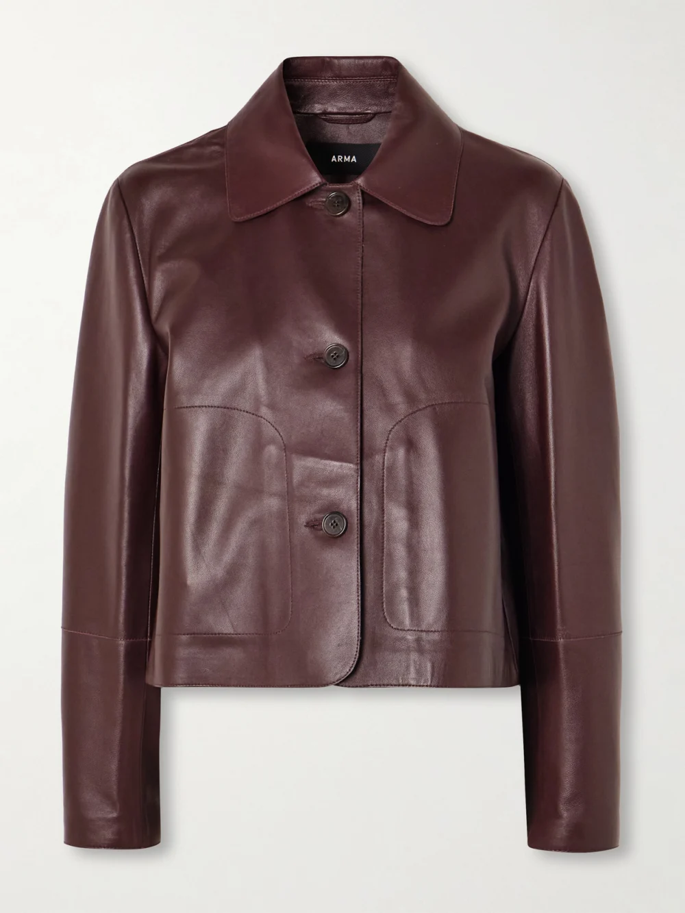 Arma Emy Leather Jacket in burgundy