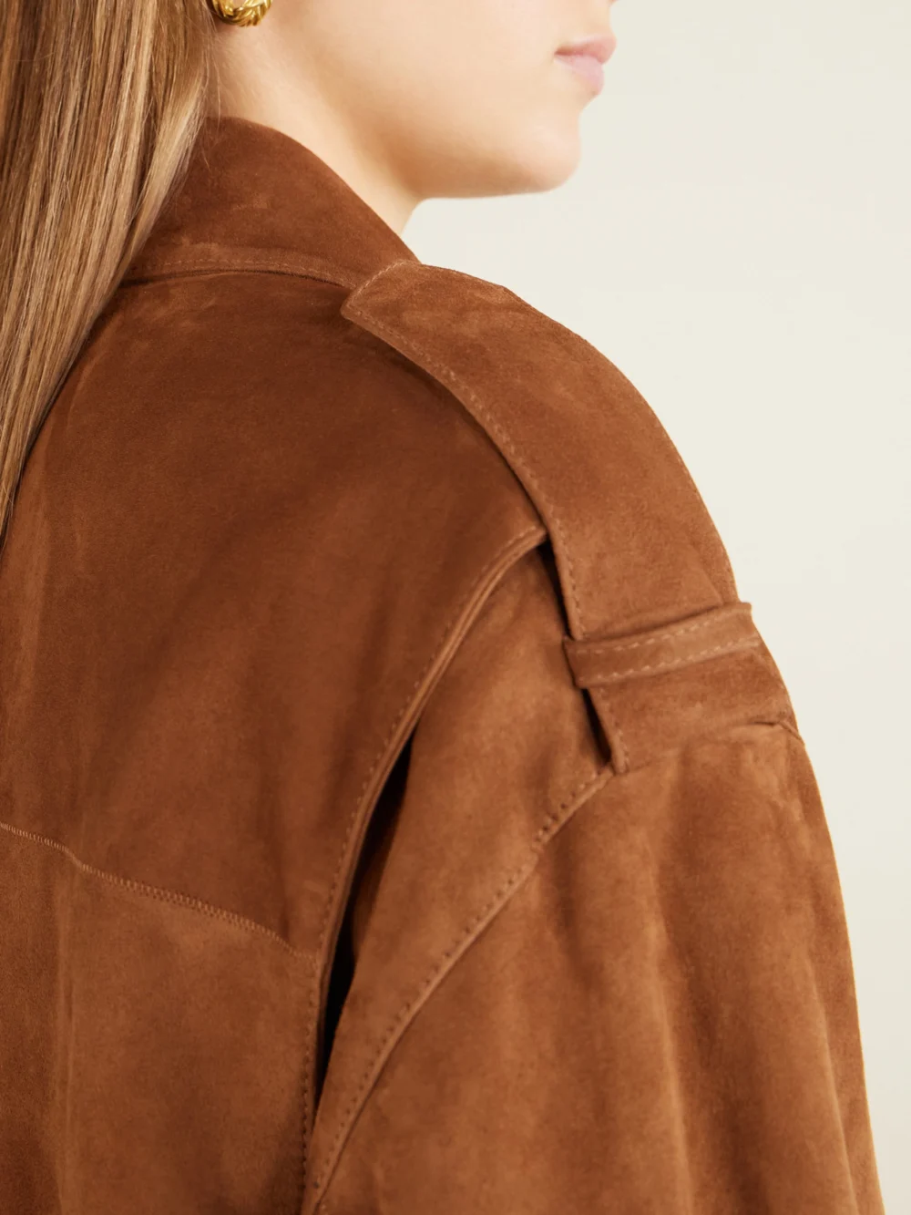 Close-up detail of the Arma Halti Suede Jacket