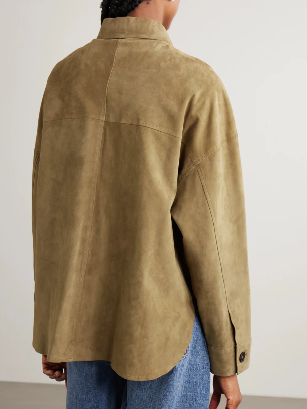 Back view of the Arma Kaylee Oversized Paneled Suede Jacket