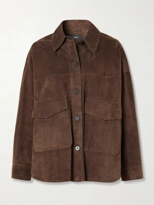 Arma Kaylee Oversized Paneled Suede Jacket
