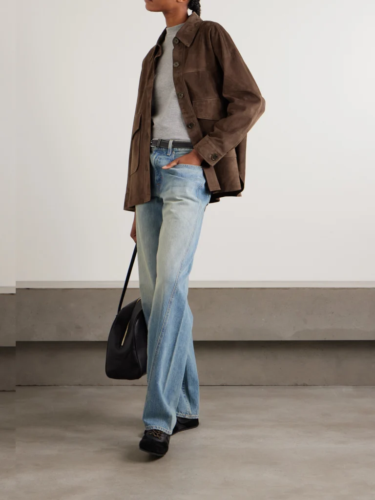 Arma Kaylee Oversized Paneled Suede Jacket