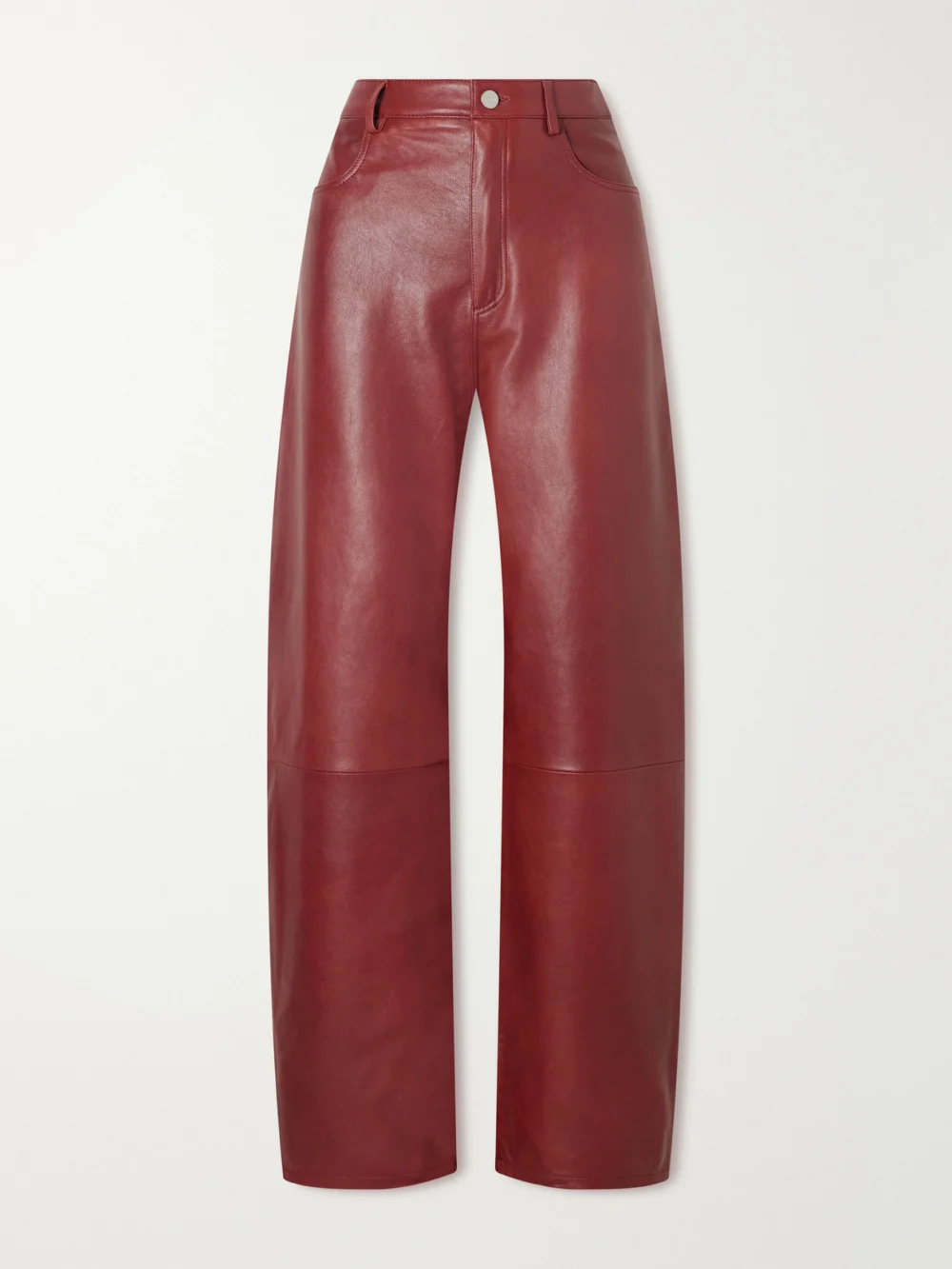 Arma Leather Wide-leg Pants in red