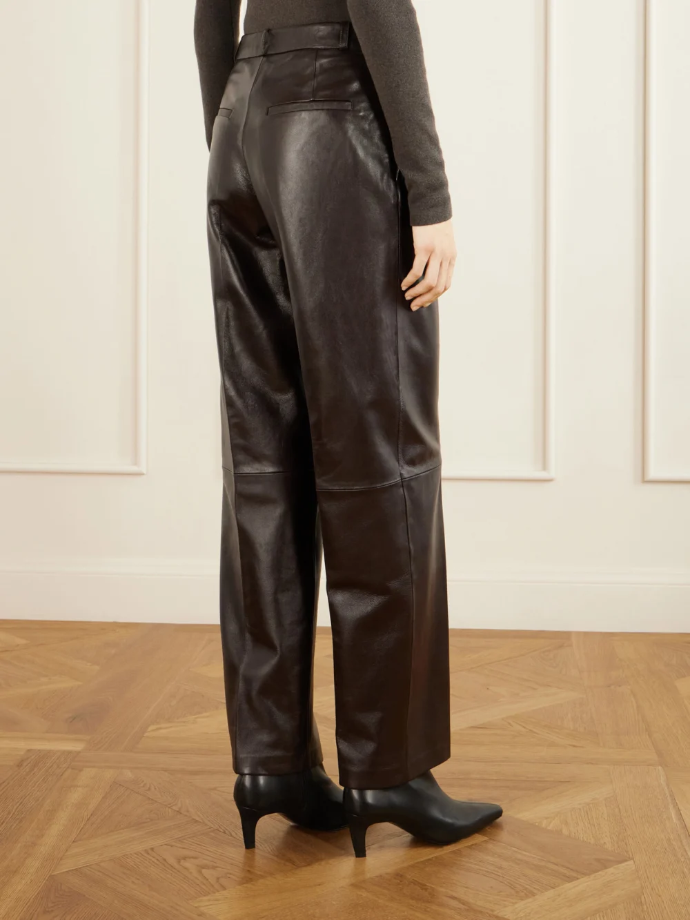 Back view of the Arma Palermo Leather Straight-leg Pants