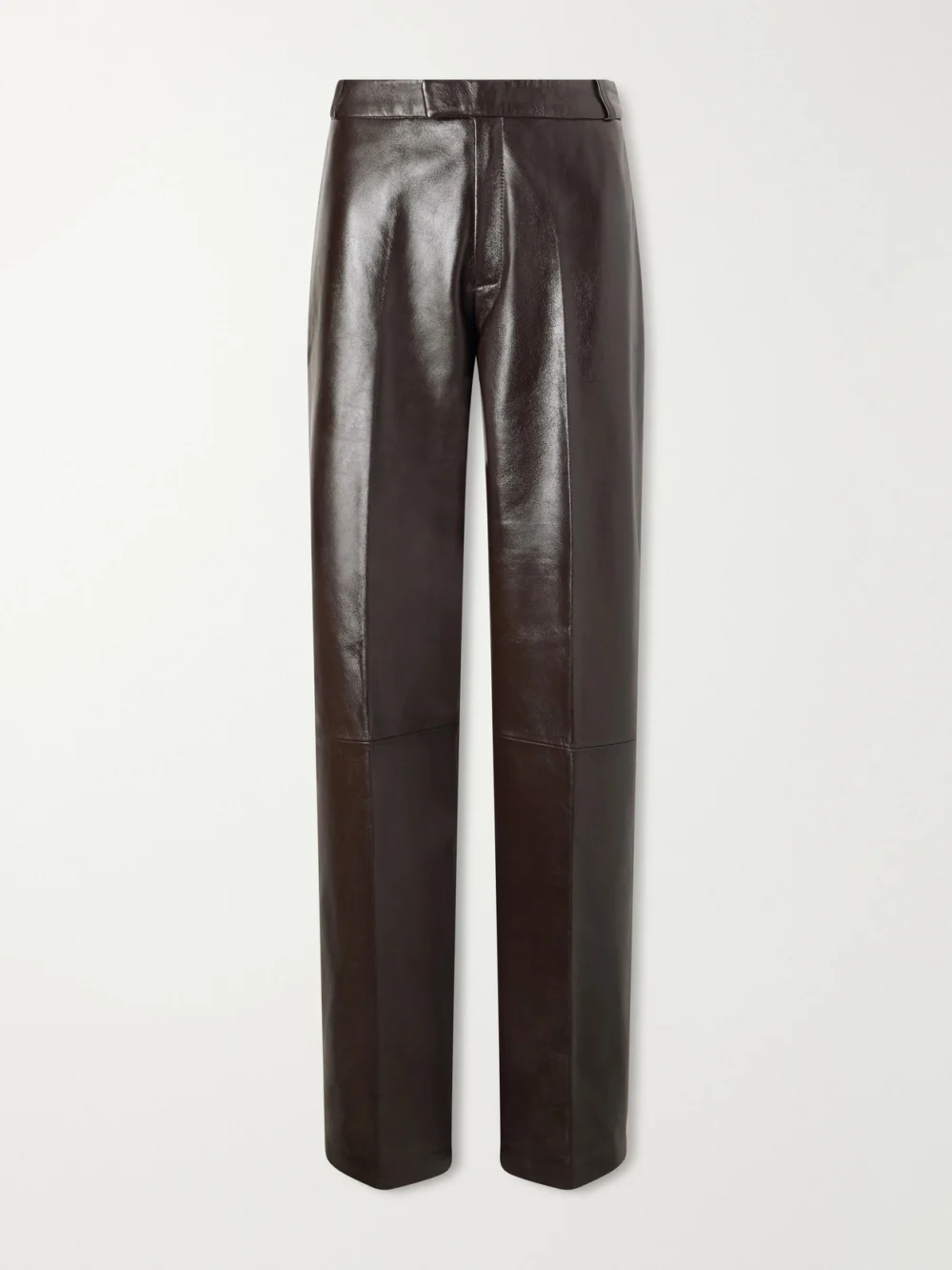 Arma Palermo Leather Straight-leg Pants in dark brown