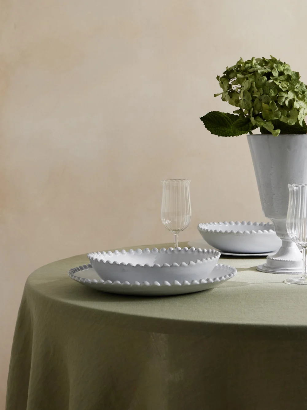 Astier De Villatte Adélaïde Ceramic Soup Plate, styled view
