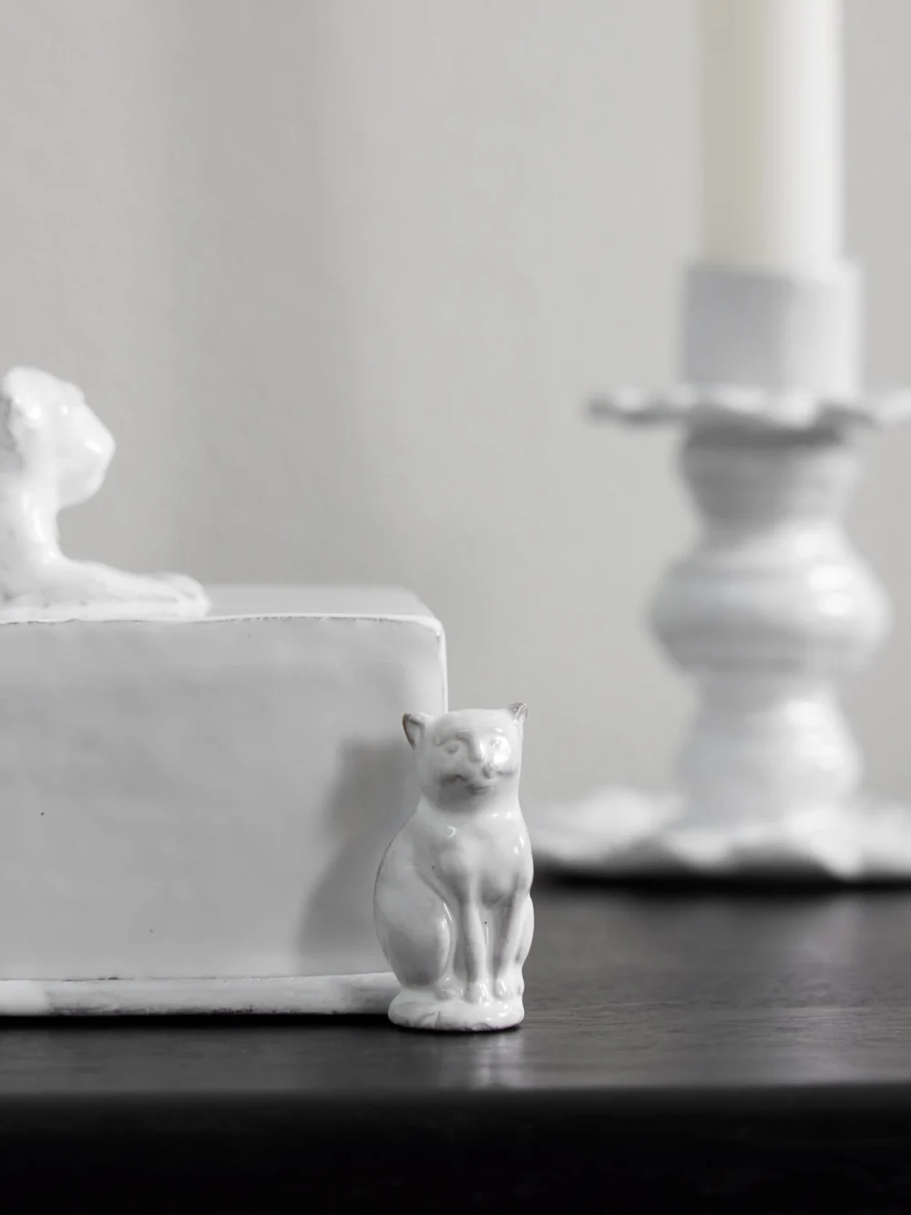 Astier De Villatte Chat Ceramic and Cord Necklace, styled view