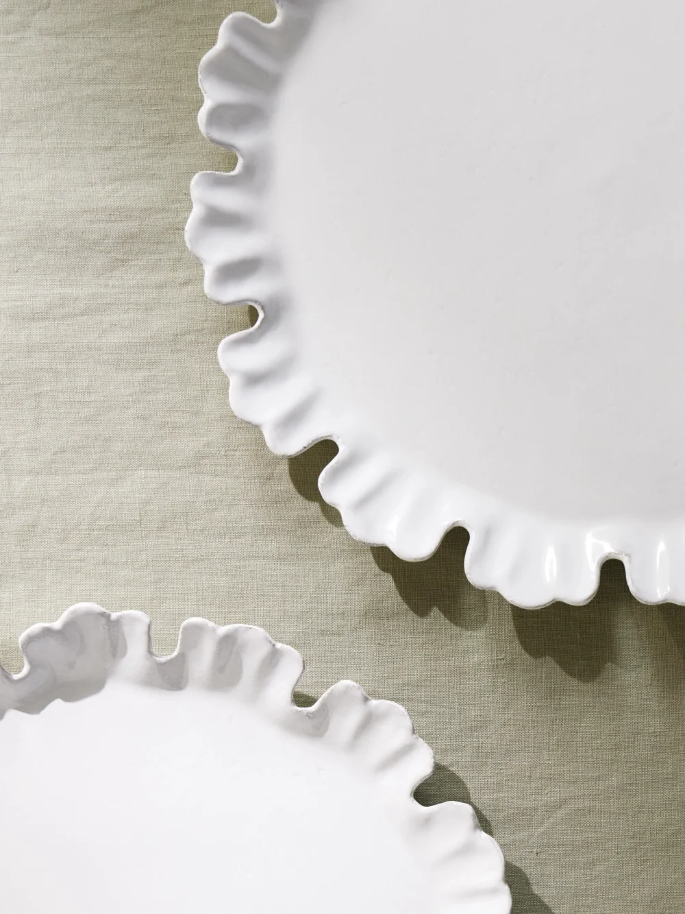 Close-up detail of the Astier De Villatte Chou Large Ceramic Dinner Plate
