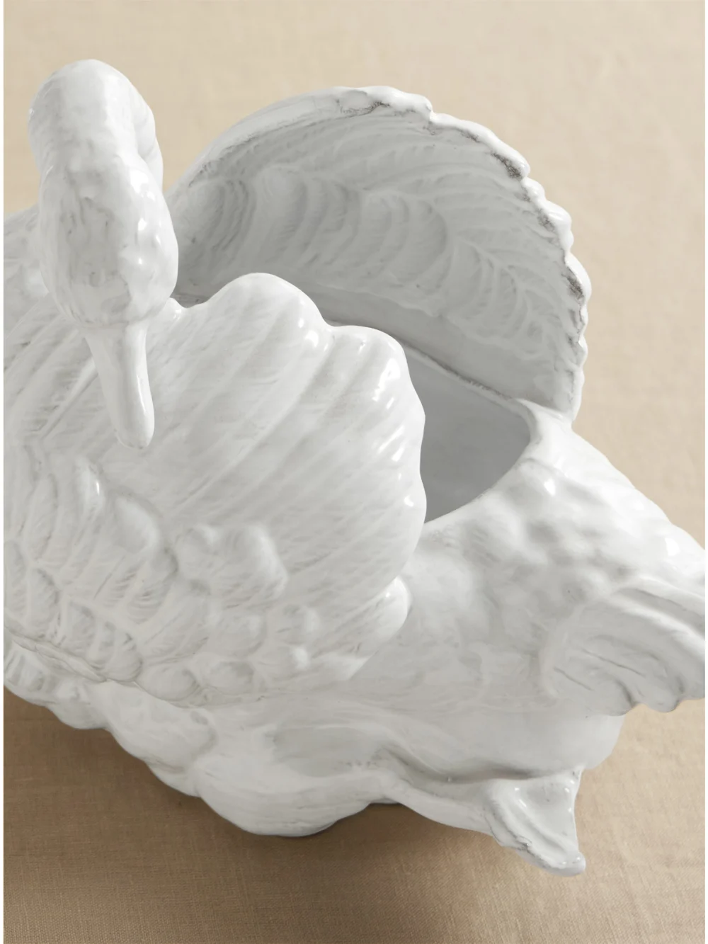 Close-up detail of the Astier De Villatte Cygne Ceramic Ornament