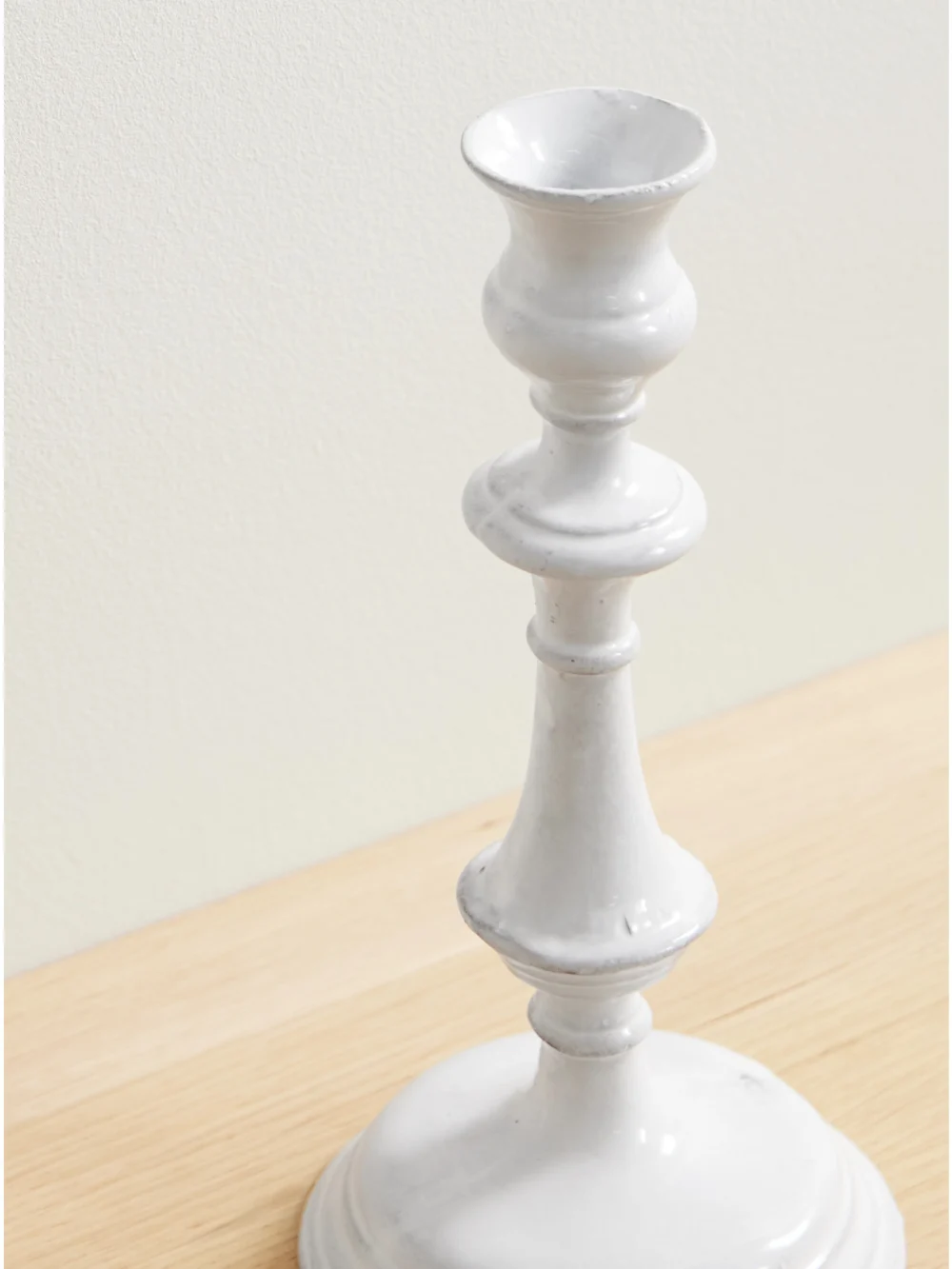 Close-up detail of the Astier De Villatte Gigi Ceramic Candlestick