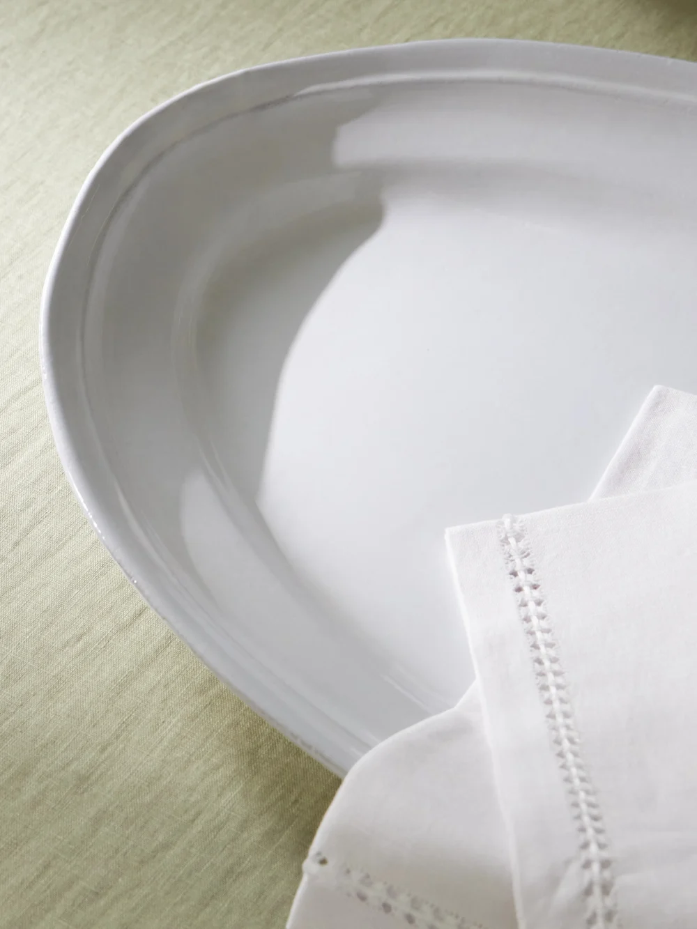 Close-up detail of the Astier De Villatte Simple Ceramic Platter